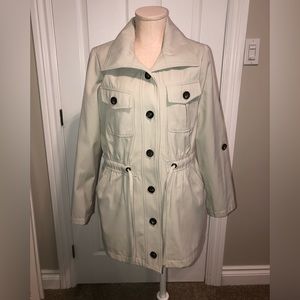 Winter Time Women's Cream Jacket with Black Buttons